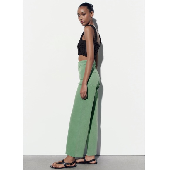 Zara HIGH-WAISTED ZW SAILOR MARINE STRAIGHT JEANS - Picture 8 of 10